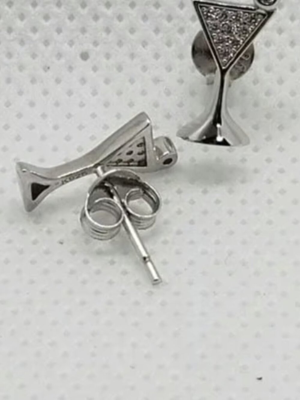 Brand New Sterling Silver 925 Martini Glass Design Earrings - Picture 4 of 5